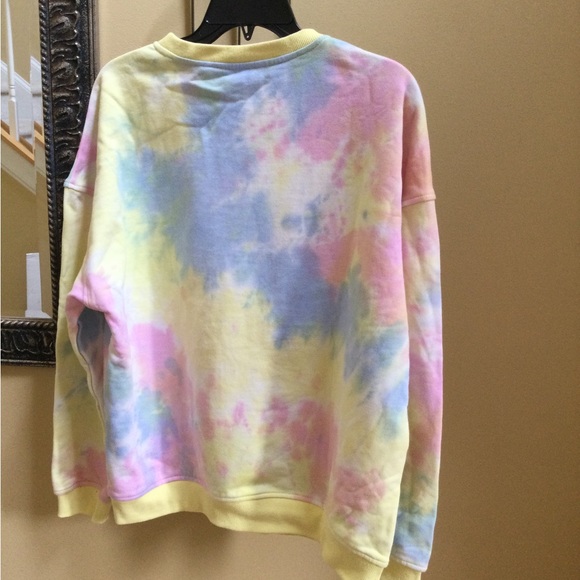 NWT Lelis Womens L multicolor tie dye crew neck top sweat shirt - Picture 3 of 7